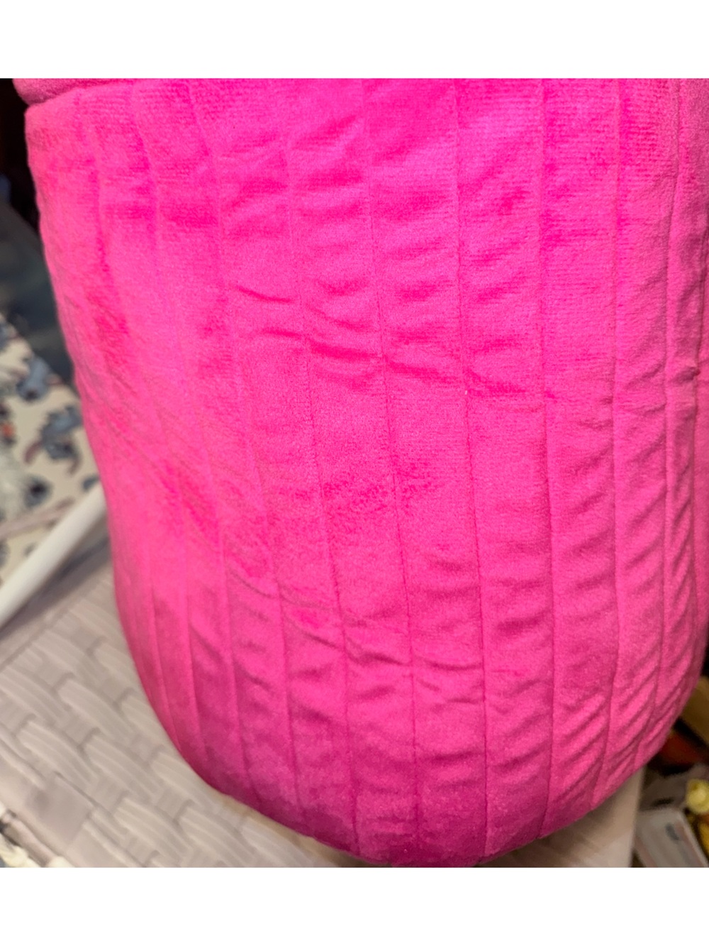 NWT’s Velcro Bin Bright Pink Quilted Tote Bag Home Storage - Picture 6 of 7